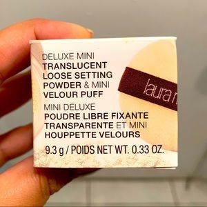Laura Mercier  mini translucent loose setting powder and Mini velour puff